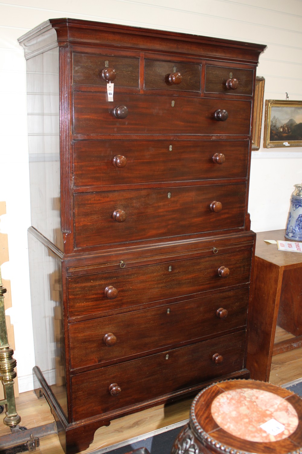 A George III mahogany chest on chest